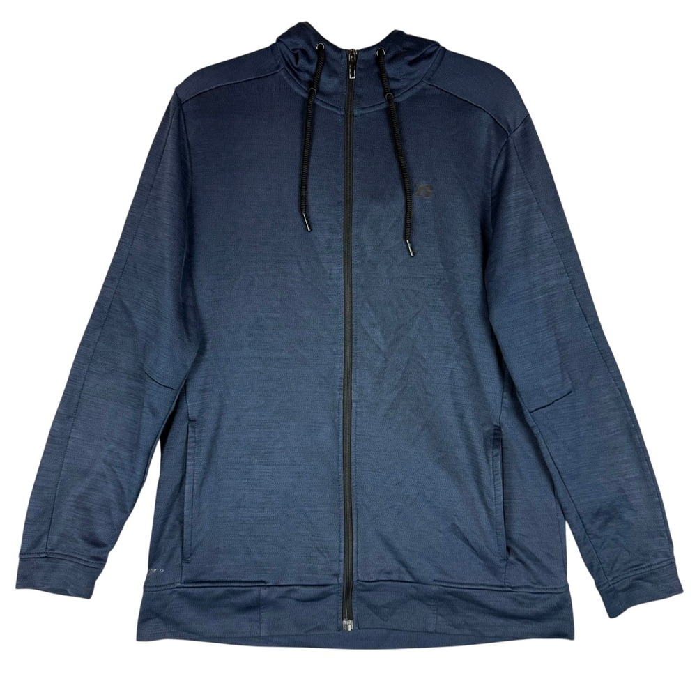 Russell Athletic Hoodie Mens Medium Blue‎ Dri Power 360 Logo Full Zip Drawstring